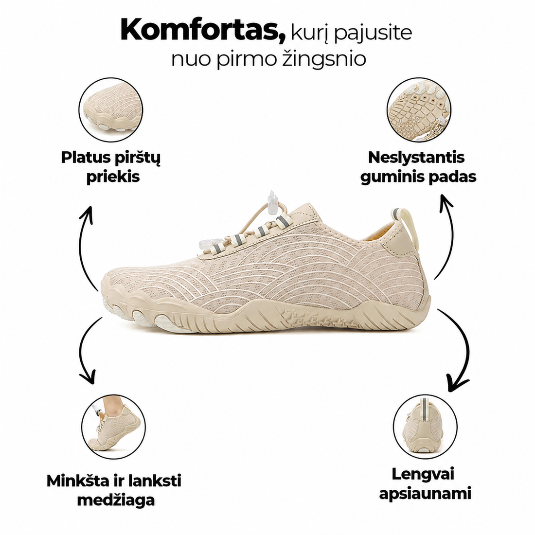 Clouders – kvėpuojantys ir neslystantys barefoot batai