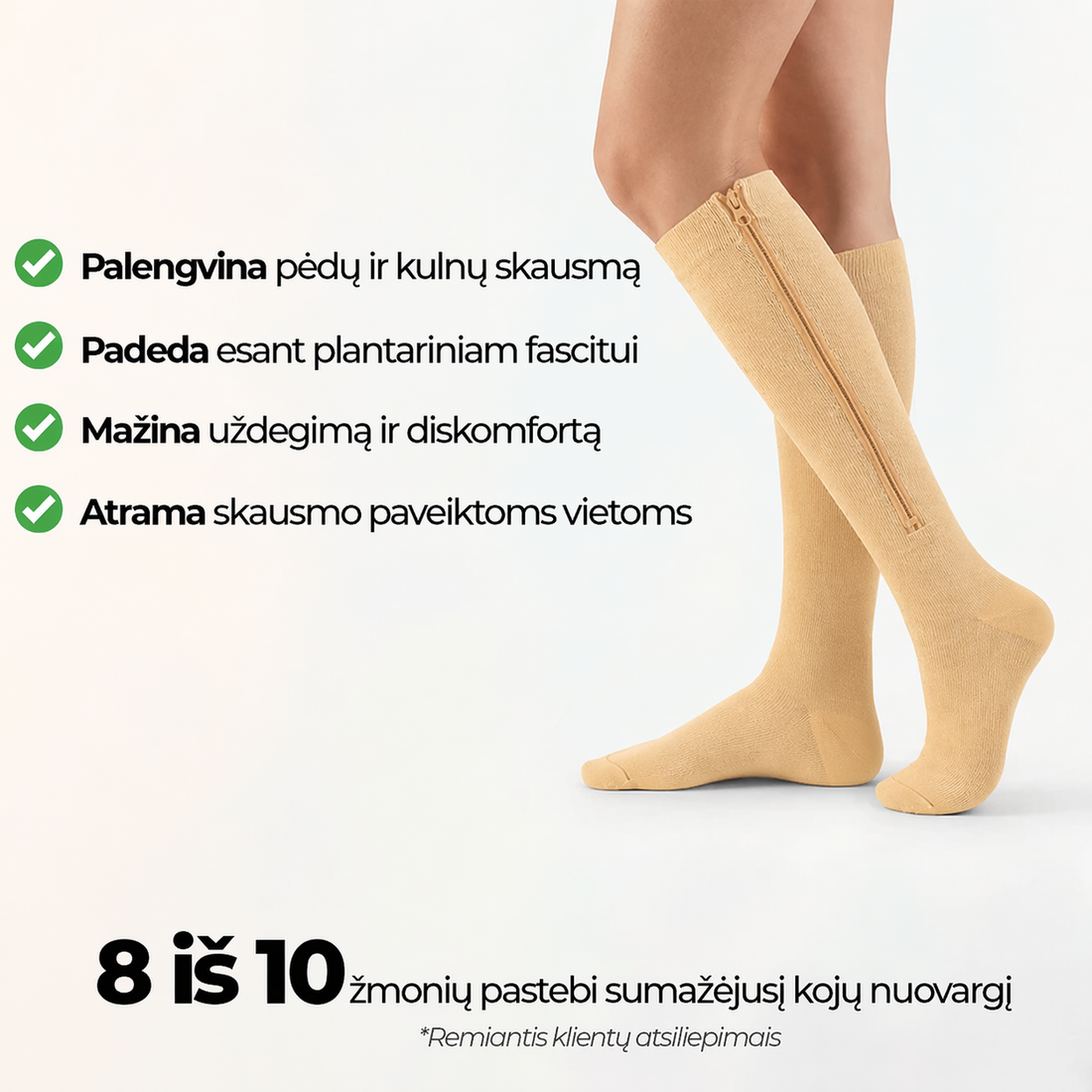 Zipps - kompresinės kojinės su užtrauktuku
