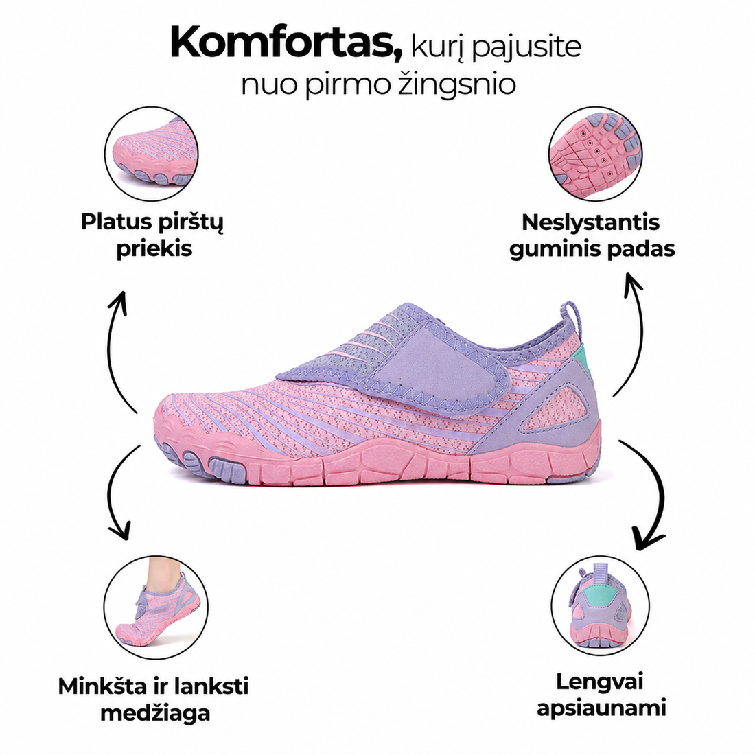 Relvena - kvėpuojantys ir neslystantys barefoot batai
