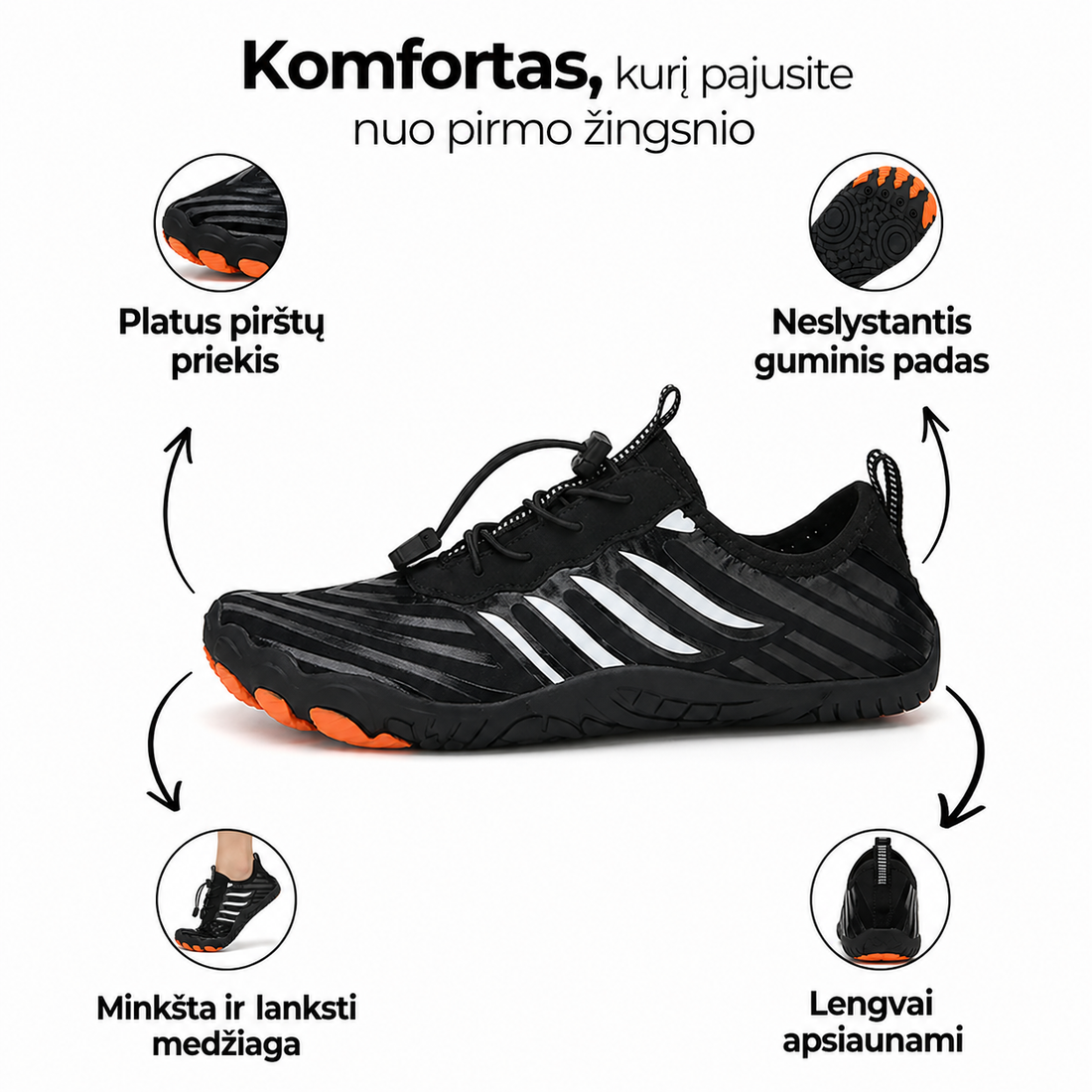 Lessa - kvėpuojantys ir neslystantys barefoot batai